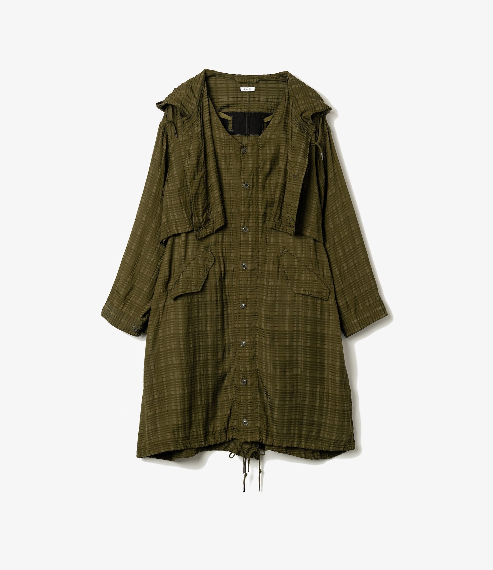 M51 Dress – Olive Check Rayon Cotton