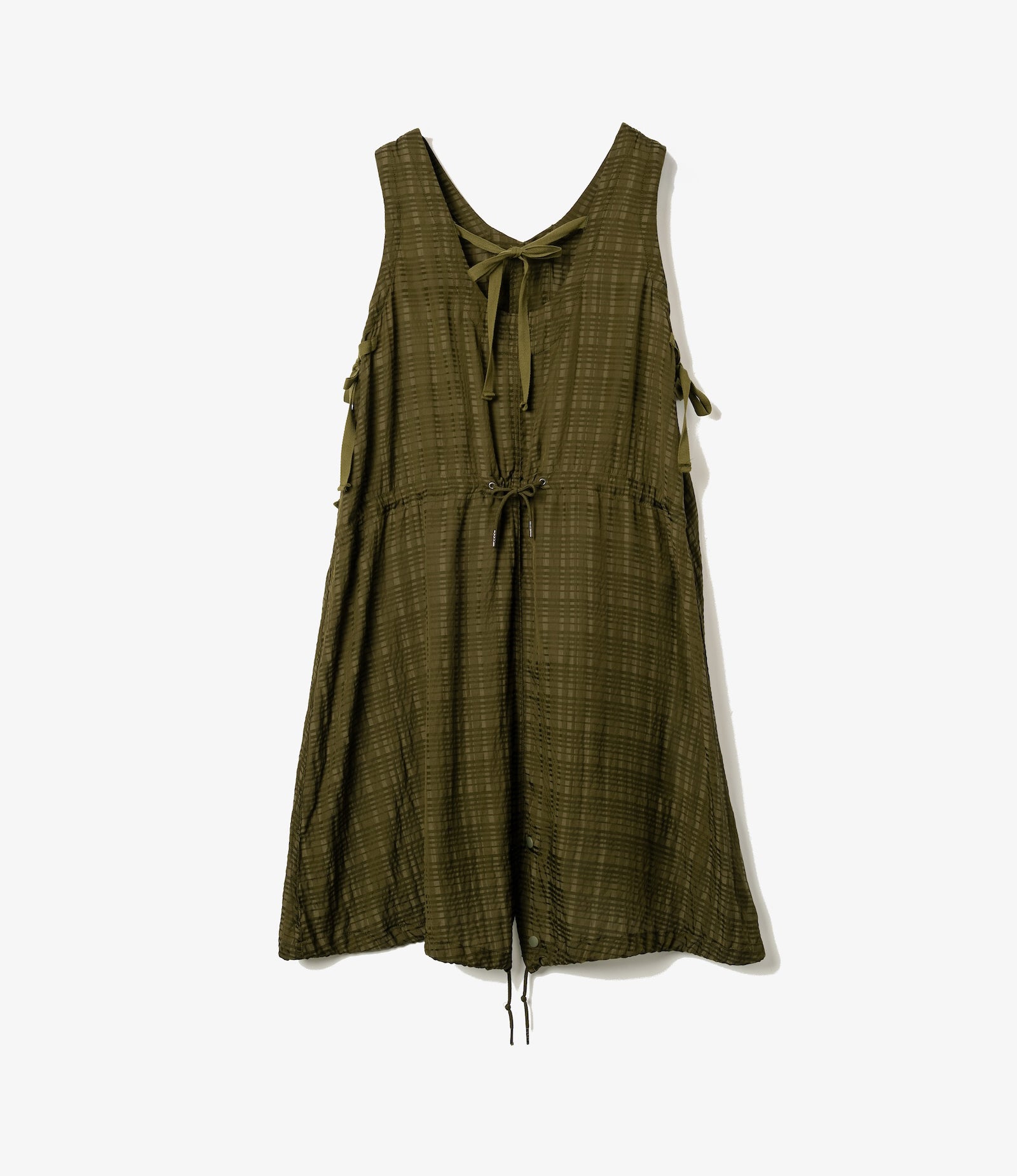 M51 Dress – Olive Check Rayon Cotton