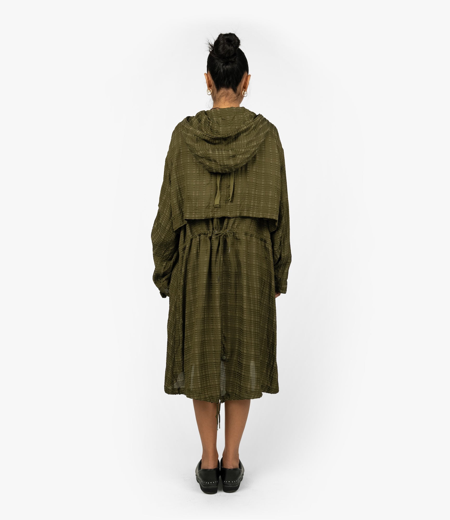 M51 Dress – Olive Check Rayon Cotton