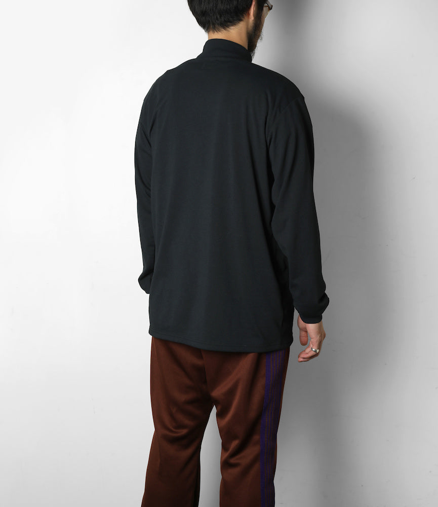 Needles : L/S Mock Neck Tee - Synthetic Jersey - Black | Nepenthes 