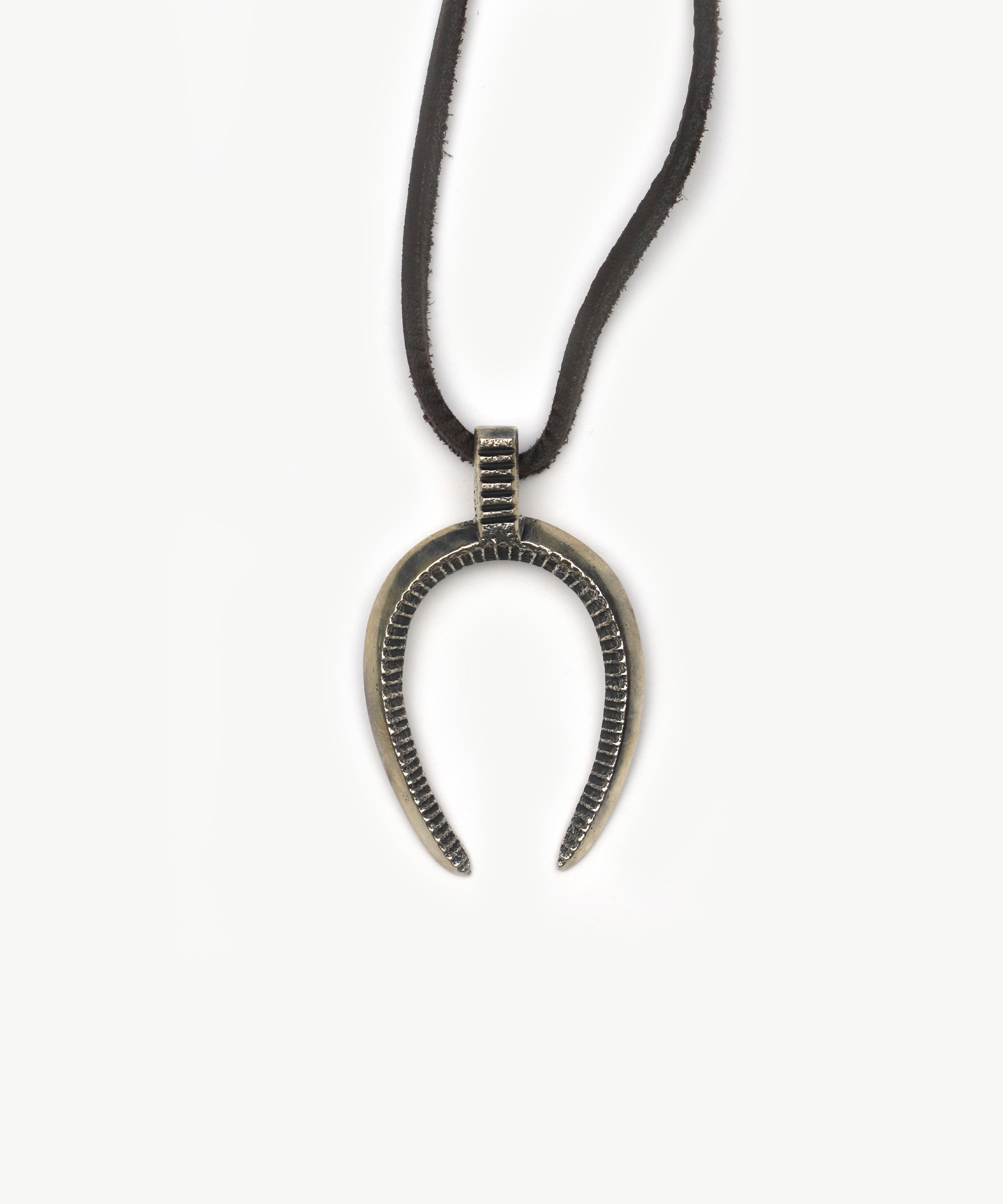 Dark Brown Leather Talisman Necklace Single 1 – NEPENTHES – Nepenthes London