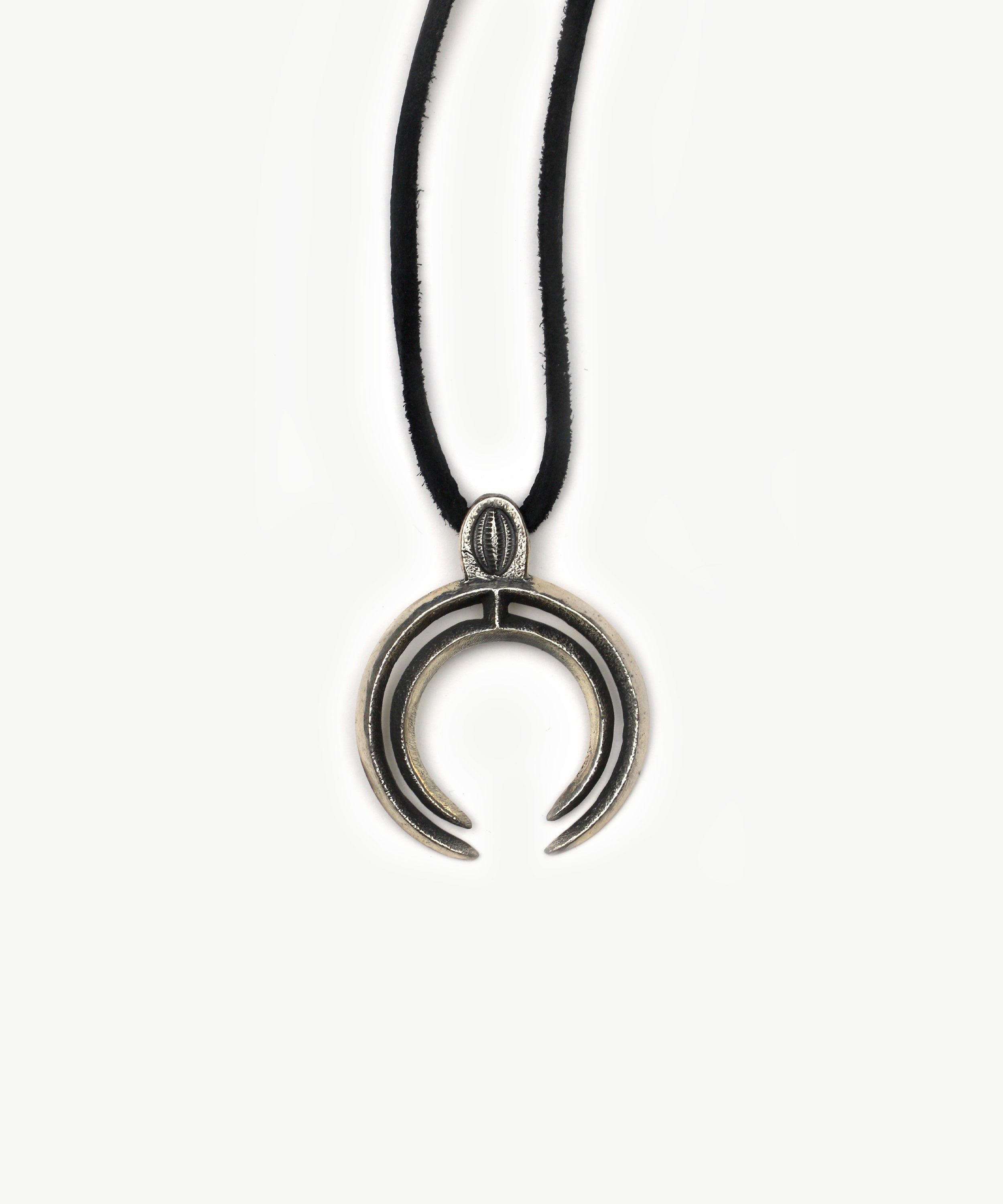 Black Leather Talisman Necklace Double 1 – NEPENTHES – Nepenthes London