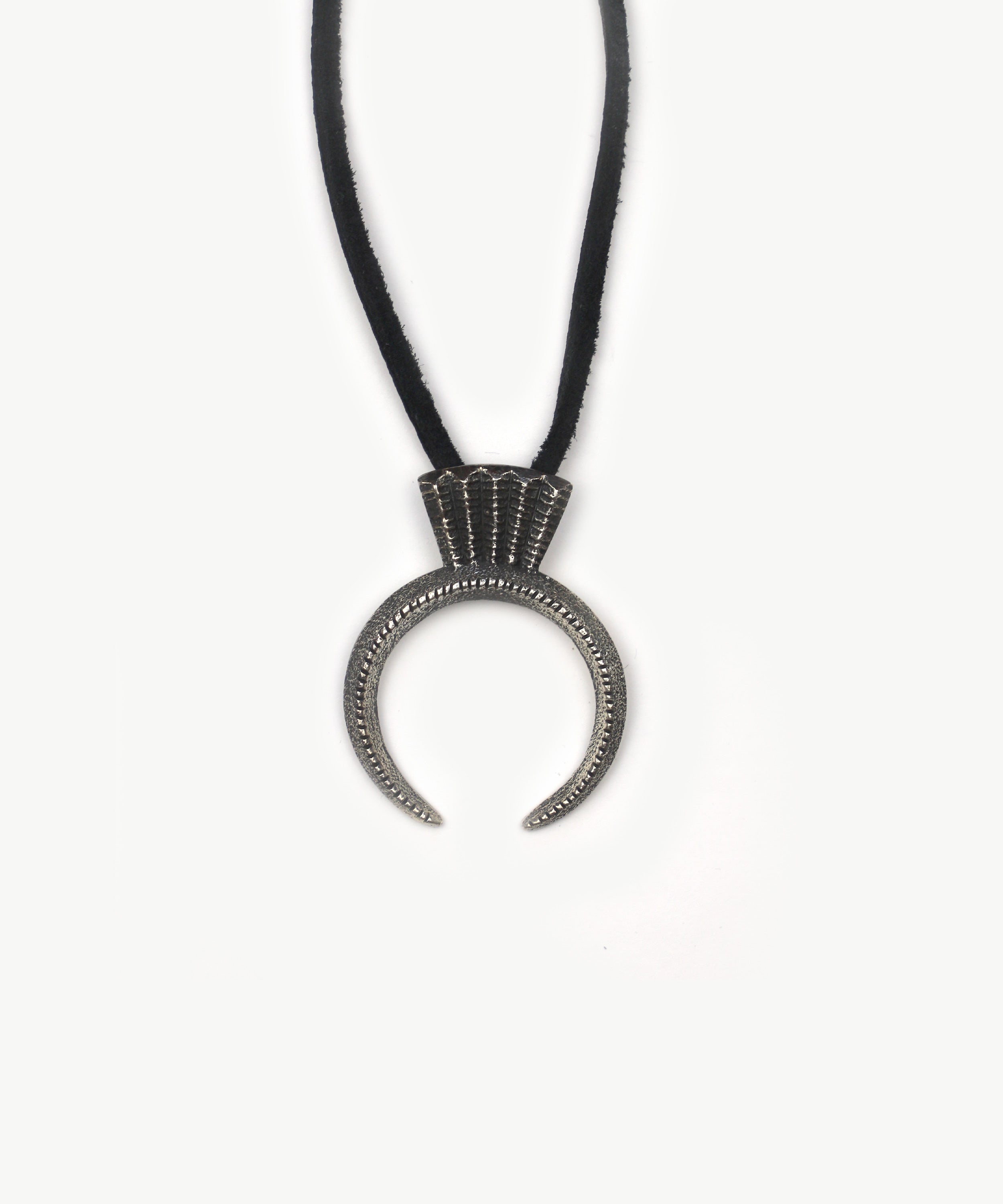 Black Leather Talisman Necklace Single