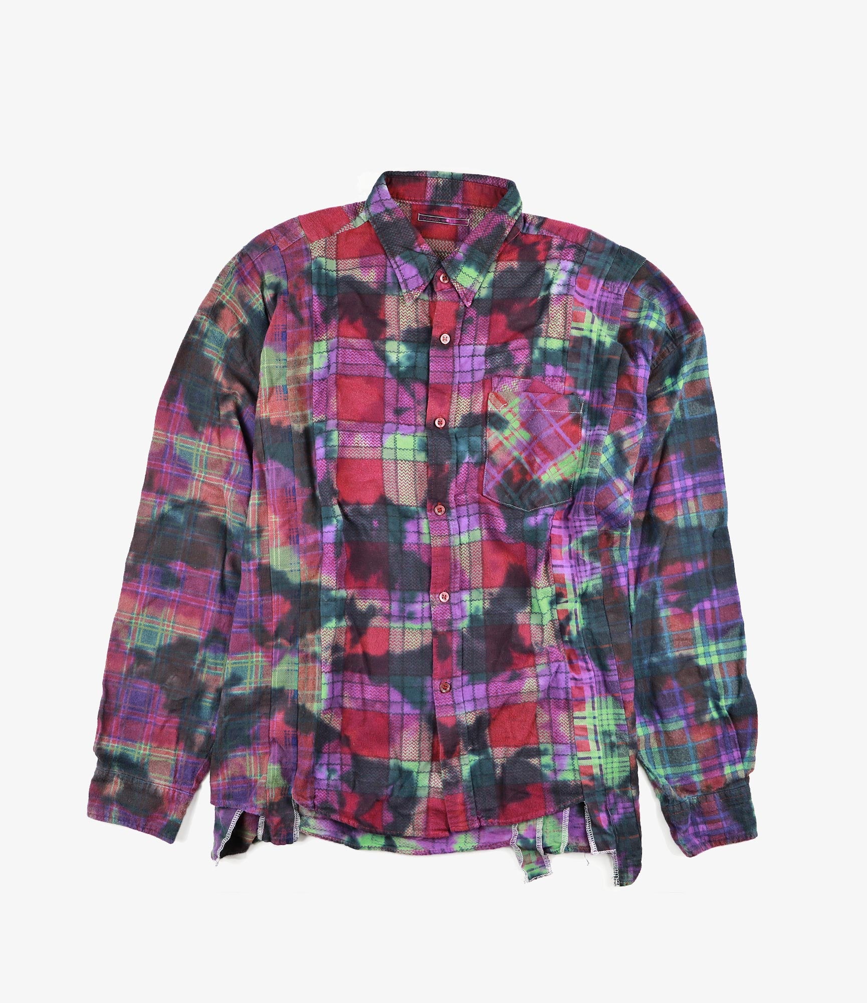 Rebuild by Needles Flannel Shirt - 7 Cuts Wide Shirt / Uneven Dye