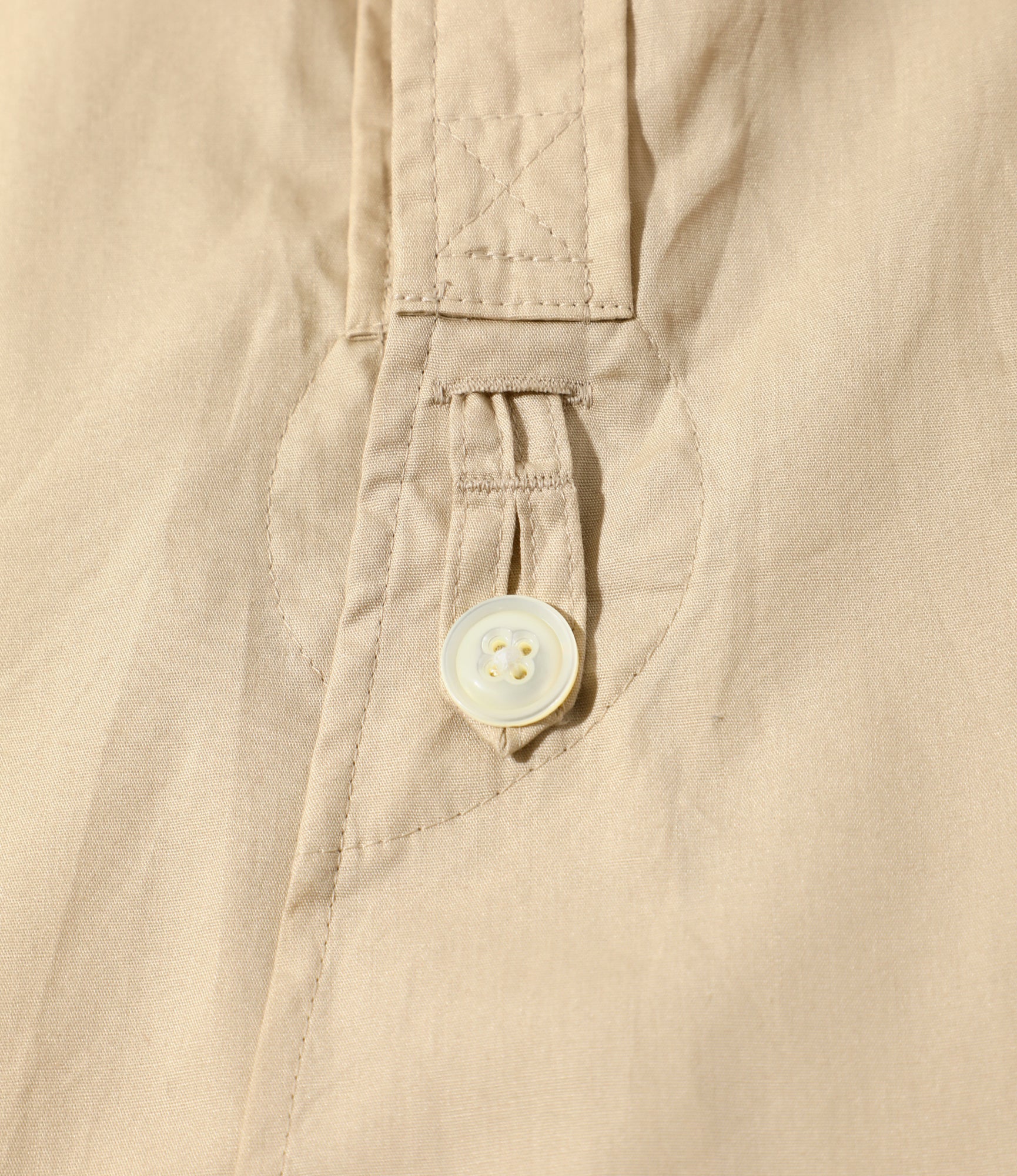 Needles Pinhole Round Collar EDW Shirt - Cotton Broadcloth Beige