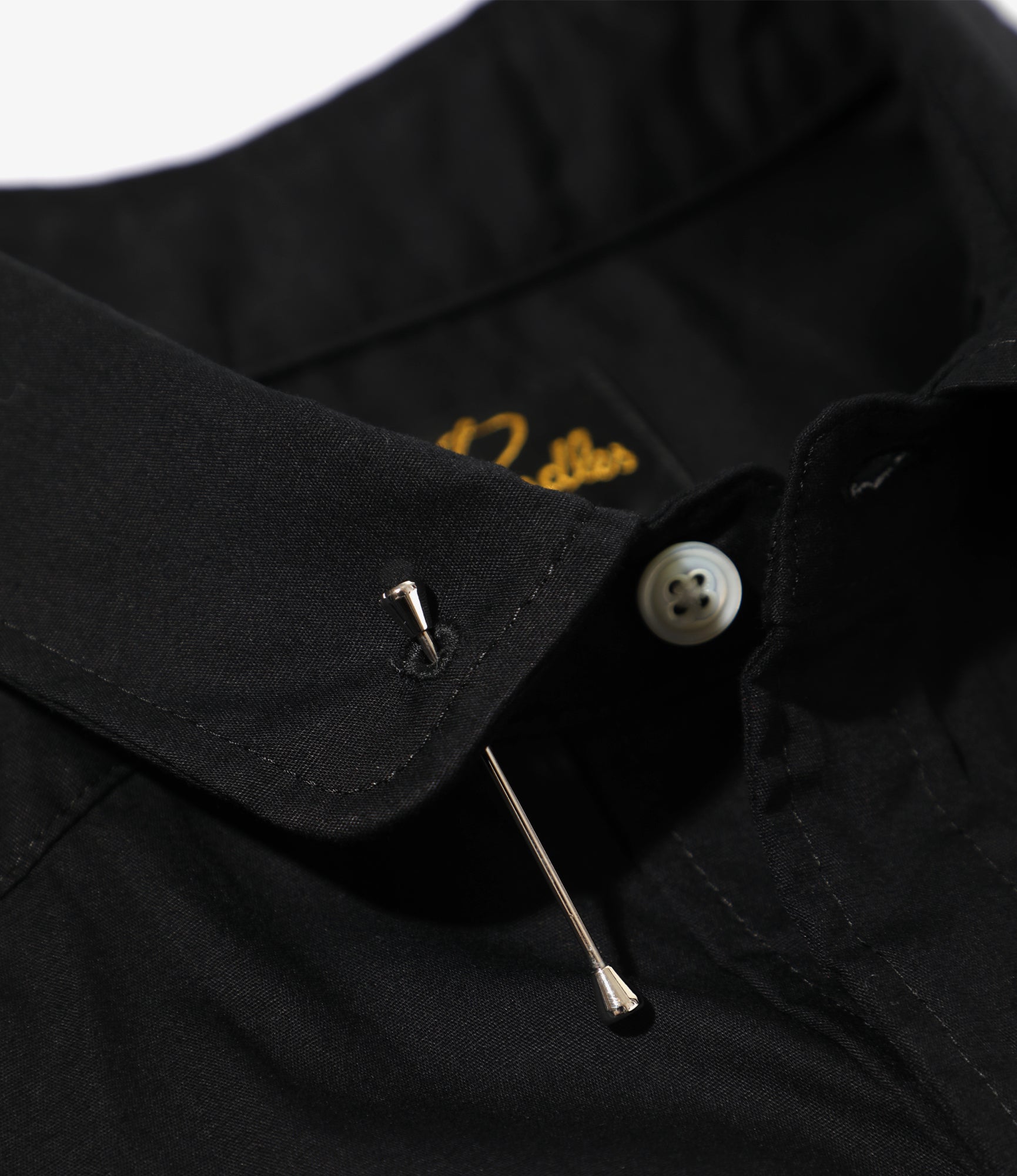 Needles Pinhole Round Collar EDW Shirt - Cotton Broadcloth Black
