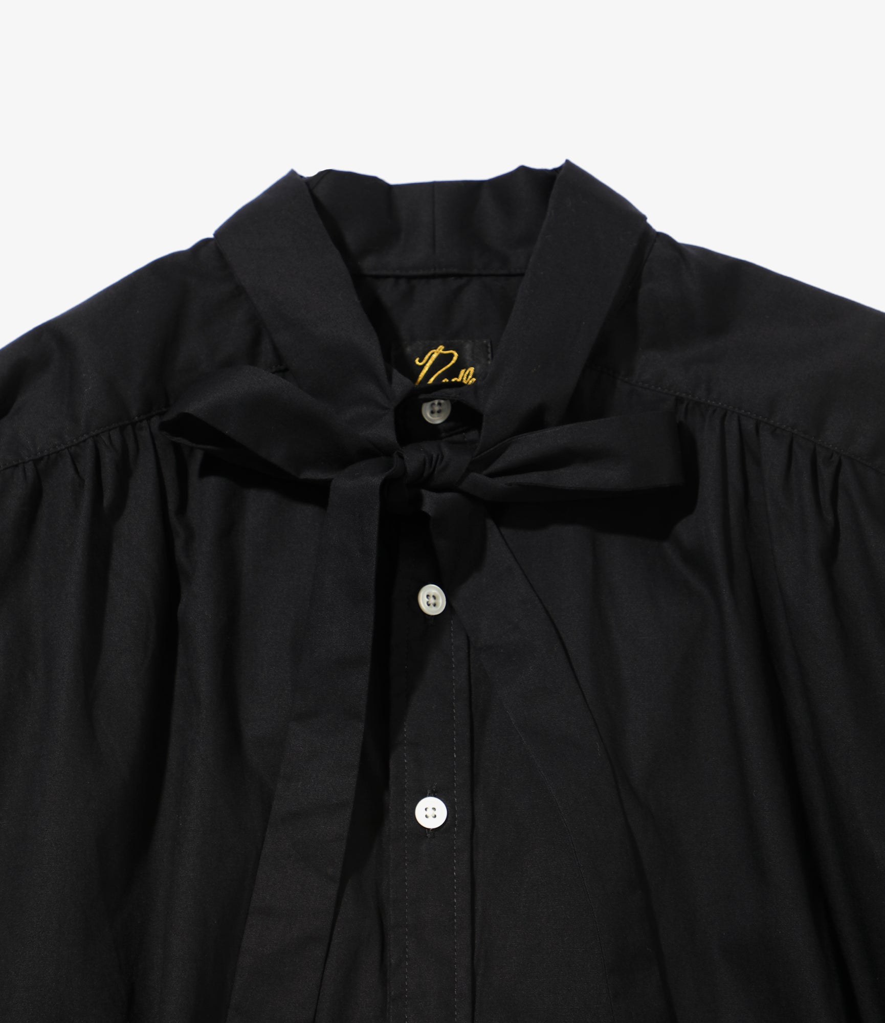 Needles Ascot Collar EDW Shirt - Cotton Broadcloth Black