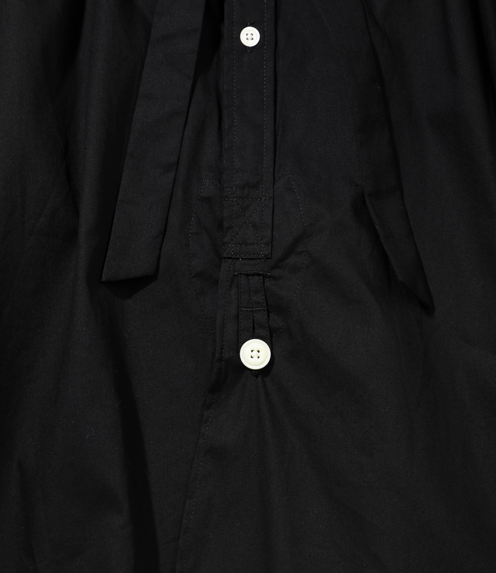 Needles Ascot Collar EDW Shirt - Cotton Broadcloth Black