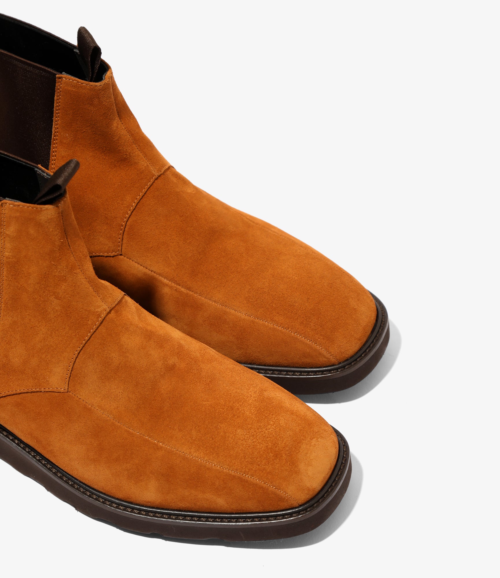 Needles Square Toe Chelsea Boot - Suede - Brown