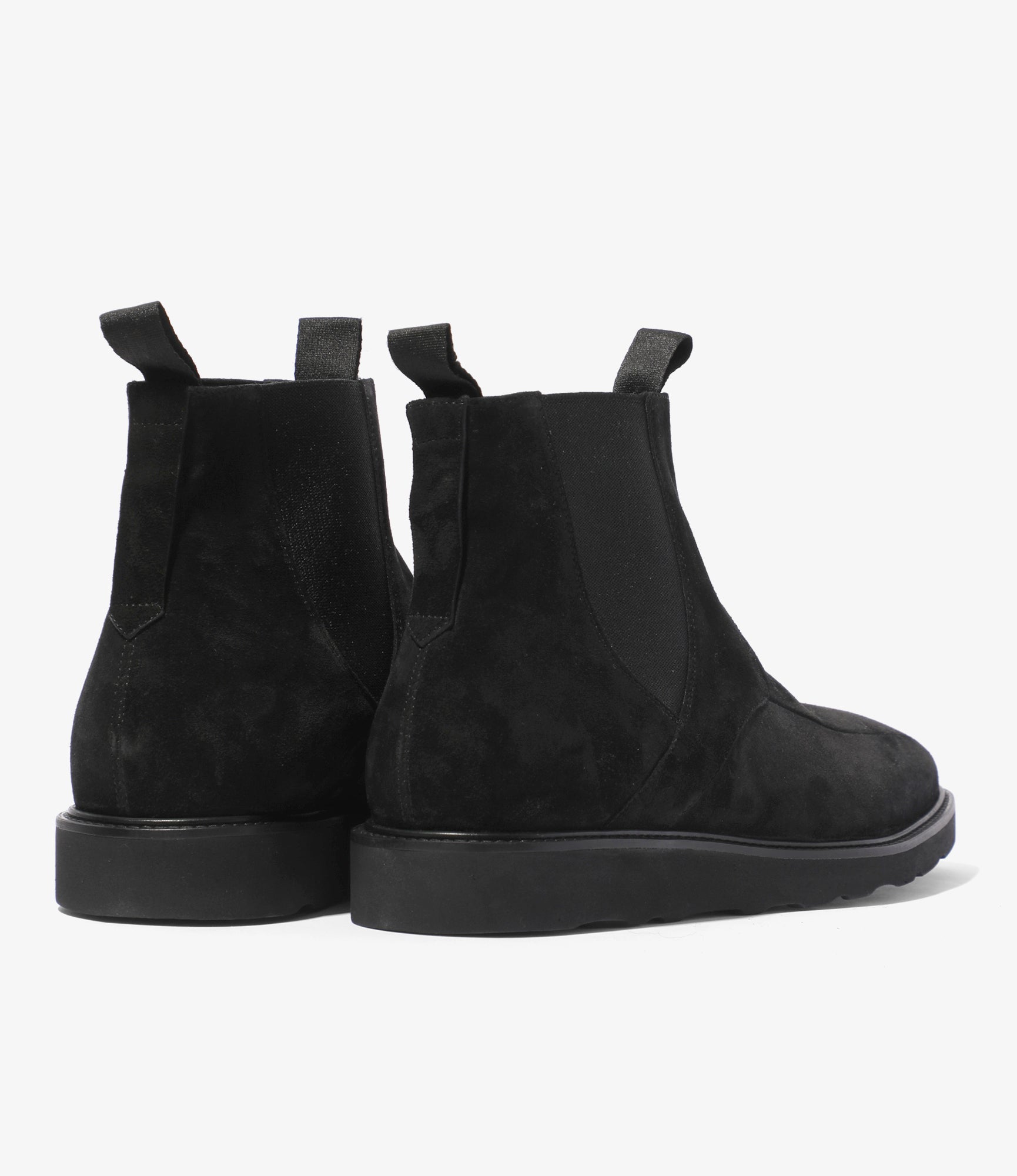 Needles Square Toe Chelsea Boot - Suede - Black