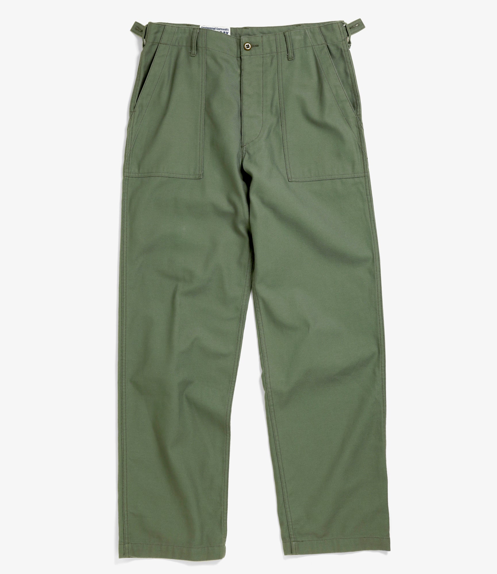 Engineered Garments Workaday Fatigue Pant - Olive Cotton Reversed Sateen