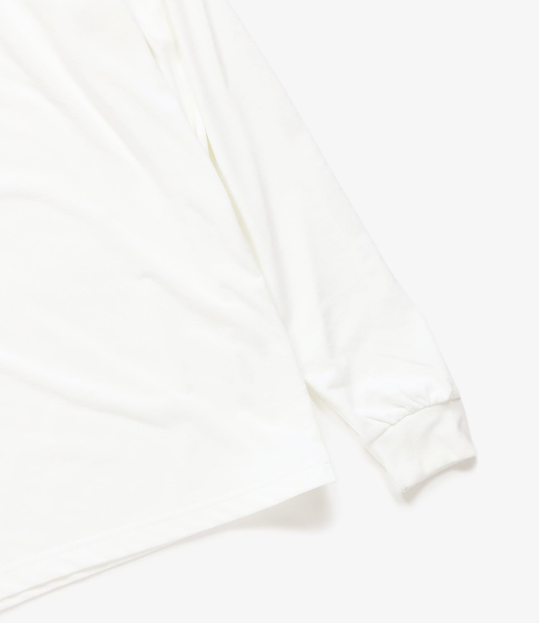 Needles L/S Mock Neck Tee - Synthetic Jersey - White