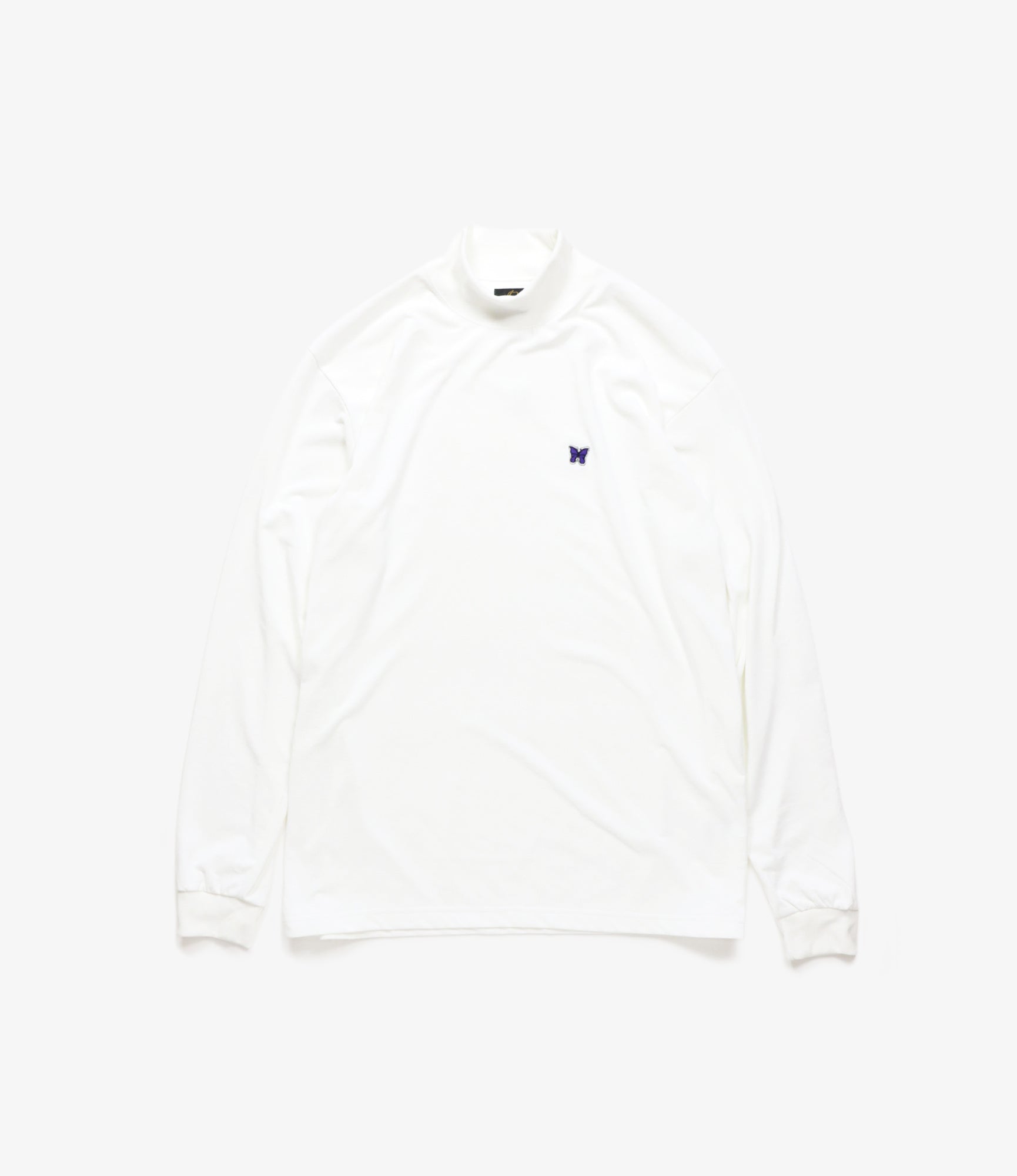 Needles L/S Mock Neck Tee - Synthetic Jersey - White
